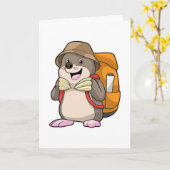 モグラの荷物持ちハイカー カード (黄色い花)