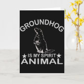 モグラは私のスピリットアニマル ユーモアのあるウッドチャック グロ カード (黄色い花)