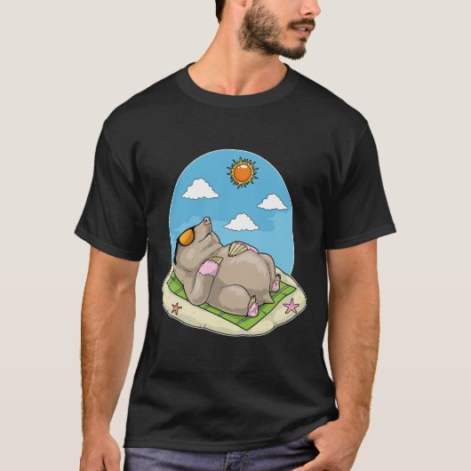 モグラビーチサングラスサマー Tシャツ (正面)