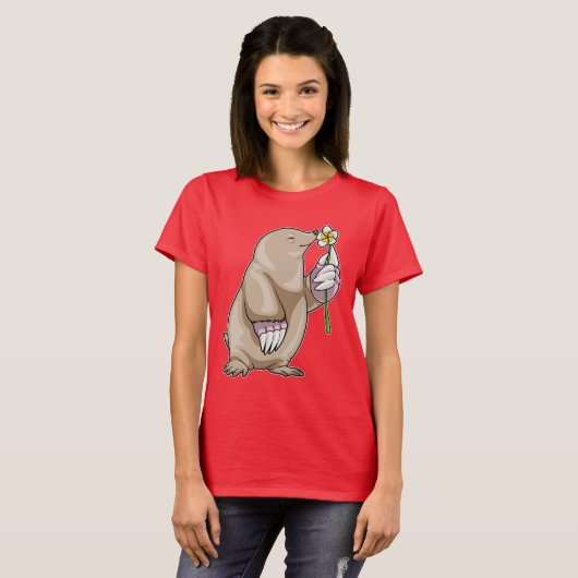 モグラプルメリア花 Tシャツ (正面フル)