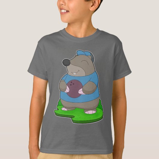 モグラボウリング ボウリングボール Tシャツ (正面)