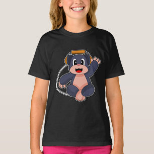モグラミュージシャンヘッドホンミュージック Tシャツ