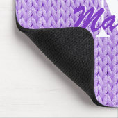 モグラム付き紫色ニットのテクスチャマウスパッド マウスパッド (コーナー)