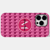 モグラム熱ピンクディアーパーソナライズされた名 | #1 Case-Mate iPhoneケース (裏面 (横))