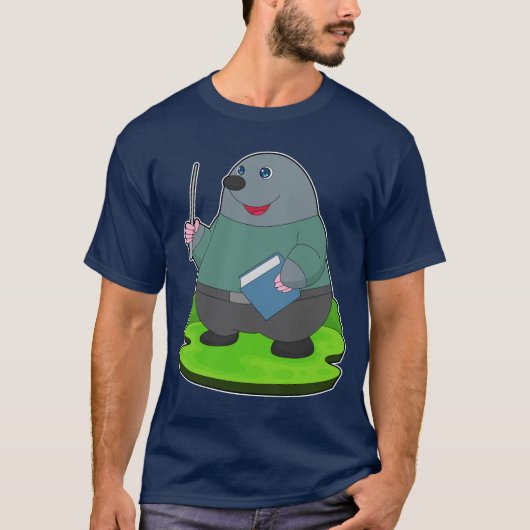 モグラ先生の本 学校 Tシャツ (正面)