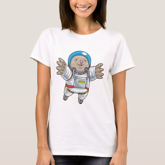 モグラ宇宙飛行士スペース Tシャツ (正面)