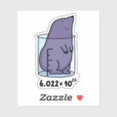 モグラ方程式かわいいモグラのビーカープンステッカー シール (シート)