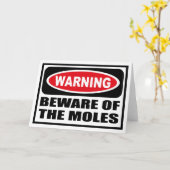 モグラ警告グリーティングカードに用心せよ カード (黄色い花)