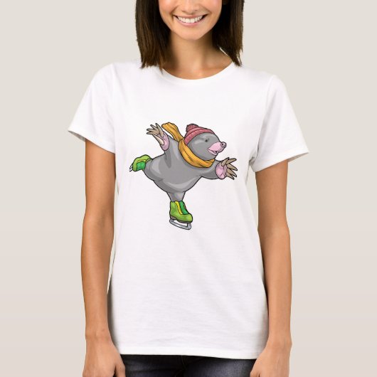 モグラ アイススケート スケート ウィンタースポーツ Tシャツ (正面)