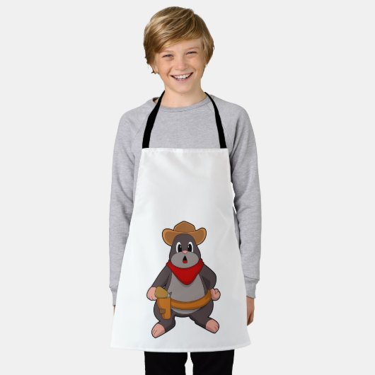 モグラ・アス・カウボーイ エプロン (着用した状態)