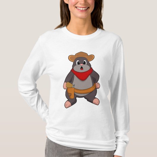 モグラ・アス・カウボーイ Tシャツ (正面)