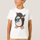 モグラ・アット・ミュージックとギター Tシャツ (正面)