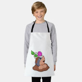 モグラ・アース・フラワー エプロン (着用した状態)