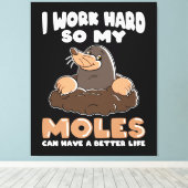 モグラ・イン・ガーデンの作業懸命 キャンバスプリント (インサイチュ (ウッドフロア))