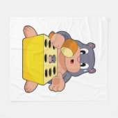 モグラ・ゲーム フリースブランケット (正面(横))