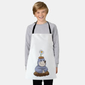 モグラ(デイジー花) エプロン (着用した状態)