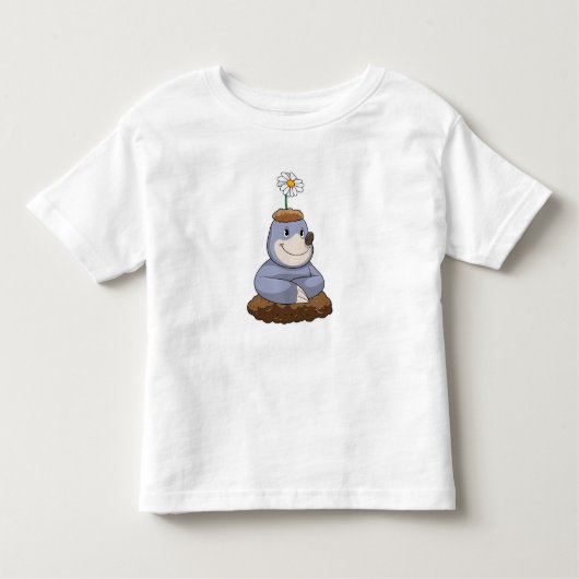 モグラ(デイジー花) トドラーTシャツ (正面)