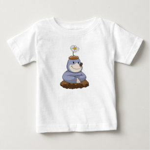 モグラ(デイジー花) ベビーTシャツ