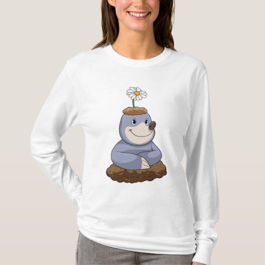モグラ(デイジー花) Tシャツ (正面)