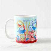 モグ・アクアの羽を引き寄せる小鳥 コーヒーマグカップ (左)