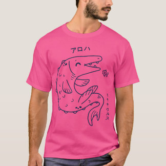 モサウルスかわいい日本の恐竜ディノティー Tシャツ