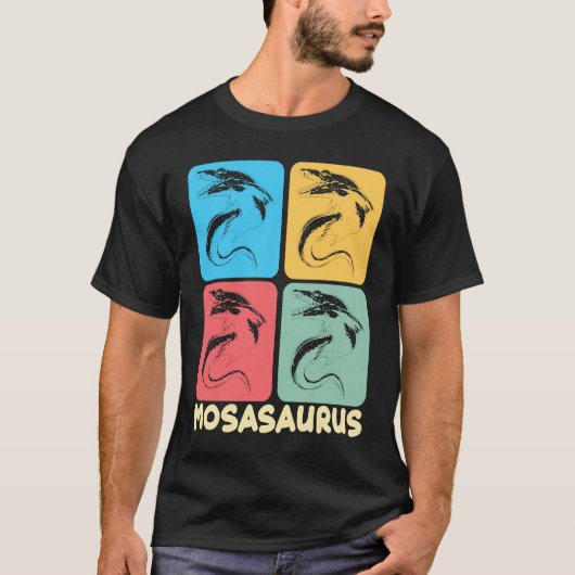 モサウルスディノ先史時代の恐竜 Tシャツ (正面)
