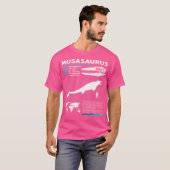 モサウルスファクトシート恐竜の事実 Tシャツ (正面フル)