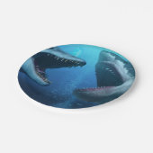 モサウルス対メガロドン ペーパープレート (アングル)