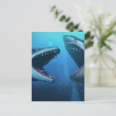 モサウルス対メガロドン ポストカード (スタンド正面)