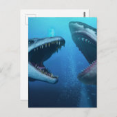 モサウルス対メガロドン ポストカード (正面/裏面)