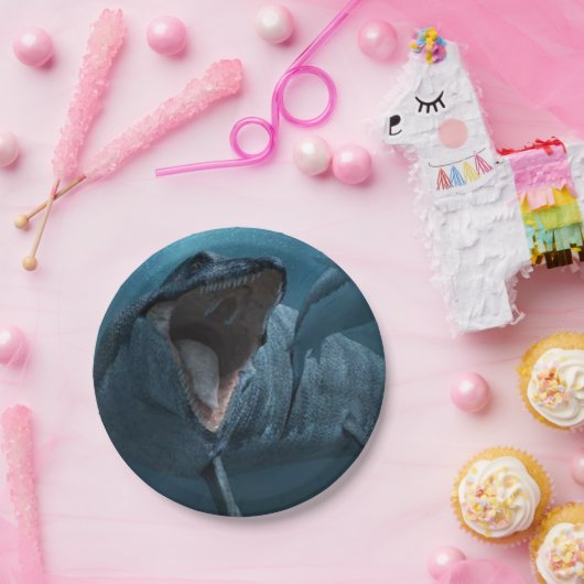 モサウルス追いかけサメ ペーパープレート (パーティー)