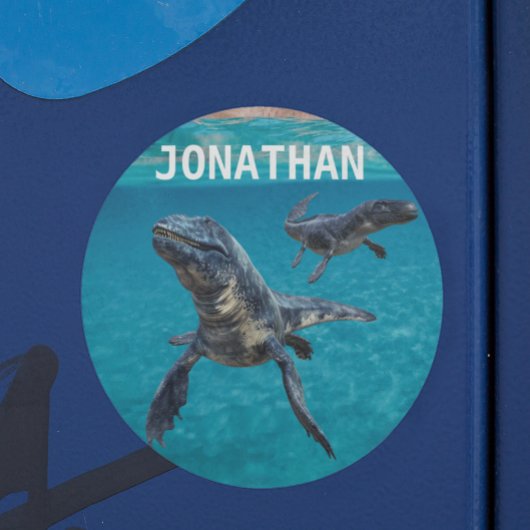 モササウル 水 恐竜 モノグラム 名前 ラウンドシール