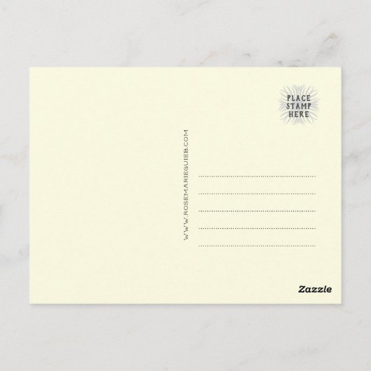 モザイクお洒落フラミンゴデザイン ポストカード (裏面)