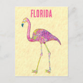 モザイクお洒落フラミンゴデザイン ポストカード (正面)