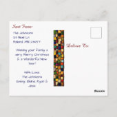 モザイクかわいらしタイルとステンドグラスのクリスマス ポストカード (裏面)