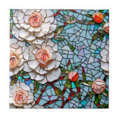 モザイクかわいらしフェイクの花柄 タイル (正面)