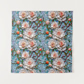 モザイクかわいらしフェイクの花柄 タペストリー (正面)