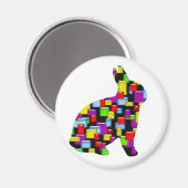 モザイクのウサギ マグネット (正面/裏面)