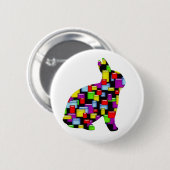 モザイクのウサギ 缶バッジ (正面&裏面)