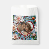 モザイクのステンドグラスと結婚タイルパーソナライズされた フェイバーバッグ (正面)