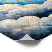 モザイクのステンドグラスの風景 ポスター (角)