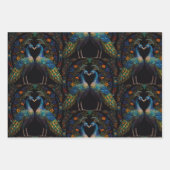 モザイクのステンドグラスカラフルの孔雀 ラッピングペーパーシート (正面)