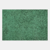 モザイクのステンドグラススタイル緑のテクスチャパターン ラッピングペーパーシート (正面)