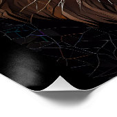 モザイクのステンドグラス効果を持つライオンズヘッド ポスター (コーナー)