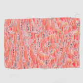 モザイクのモザイクの絞り効果（桃とサーモン色） ゴルフタオル (横)