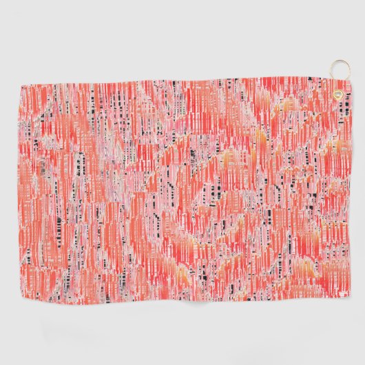 モザイクのモザイクの絞り効果（桃とサーモン色） ゴルフタオル (横)