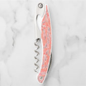 モザイクのモザイクの絞り効果（桃とサーモン色） ソムリエナイフ (正面)