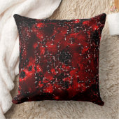 モザイクの下で派手で素朴な赤い花びらの混合 クッション (ブランケット)