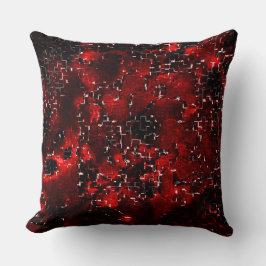 モザイクの下で派手で素朴な赤い花びらの混合 クッション