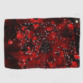 モザイクの下で派手で素朴な赤い花びらの混合 ゴルフタオル (横)